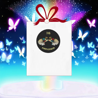 アニバーサリーゴールデンピーコックス装飾フォークアート ラウンドシール