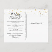 アニバーサリーサンキューモノグラム金ゴールドハート ポストカード (裏面)