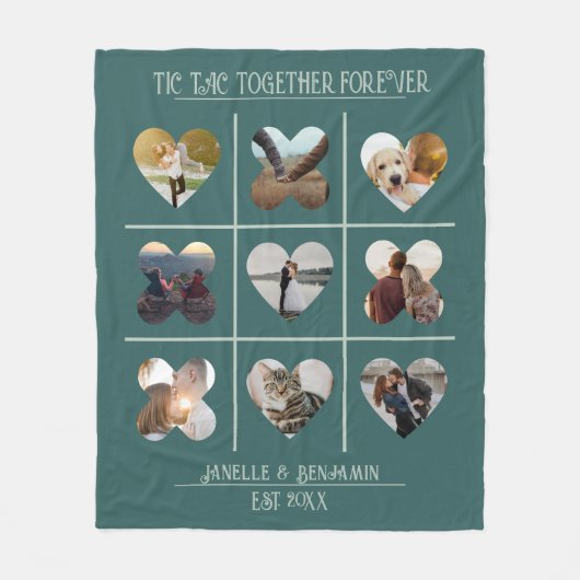 アニバーサリーティックタックトゥアズ写真テンプレート フリースブランケット (正面)