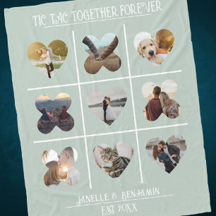 アニバーサリーティックタックトゥエース写真テンプレートフリース フリースブランケット