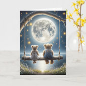 アニバーサリーテディがスイングを引き起こす カード (黄色い花)