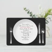 アニバーサリーディナーパーティー招待状オンブラック 招待状 (スタンド正面)