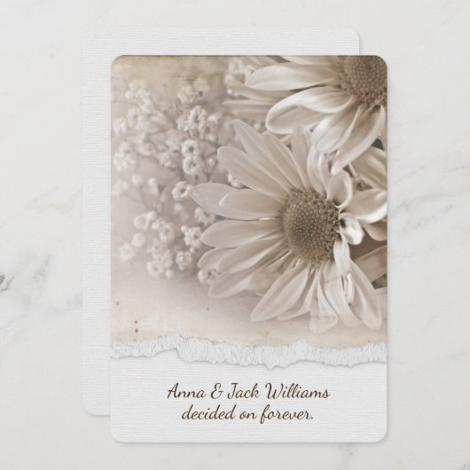 アニバーサリーディナー招待状デイジーデザイン 招待状 (正面/裏面)