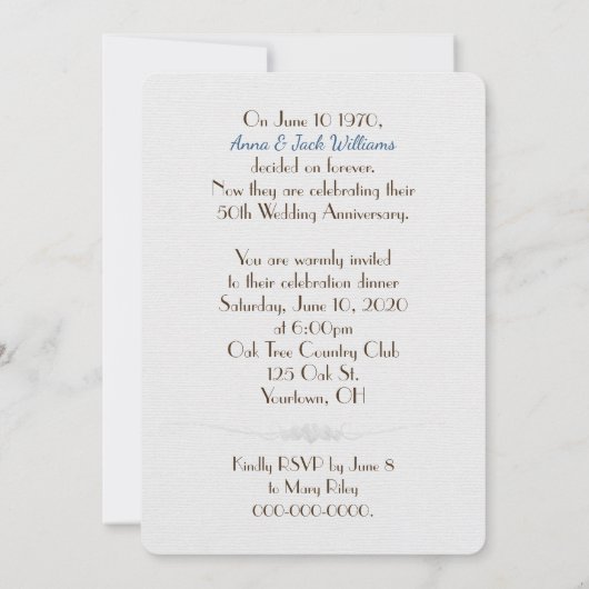 アニバーサリーディナー招待状デイジーデザイン 招待状 (裏面)