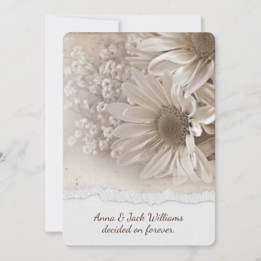 アニバーサリーディナー招待状デイジーデザイン 招待状 (正面)