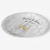 アニバーサリートーストとリングや輪パーティー ペーパープレート (アングル)