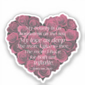 アニバーサリーハートロメオアンドジュリエット引用文ピンク シール (正面)