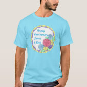 アニバーサリーパーソナライズされたウェディングパーティーケーキティー Tシャツ (正面)