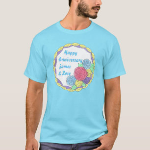 アニバーサリーパーソナライズされたウェディングパーティーケーキティー Tシャツ