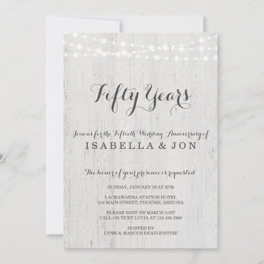 アニバーサリーパーティの招待状 |ロマン素朴ティック 招待状 (正面)