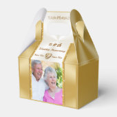 アニバーサリーパーティーの好意アイディア。写真パーソナライズされた、 フェイバーボックス (正面サイド)