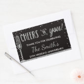 アニバーサリーパーティーボトルラッフェイクパー、シルバー 長方形シール (封筒)