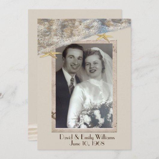 アニバーサリーパーティーStarfishフォトフレーム 招待状 (正面/裏面)