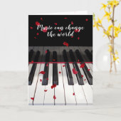 アニバーサリーピアノキーボード(バラ花びら) カード (黄色い花)