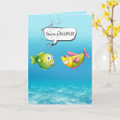 アニバーサリーフィッシュとバブルカード カード (黄色い花)