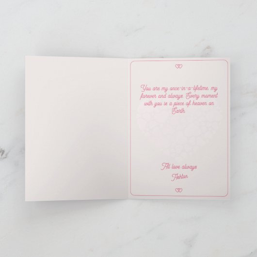 アニバーサリーフォトラヴエレガント引用文 カード (内部)