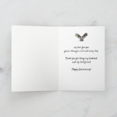 アニバーサリーフクロウ鳥の水の色の夫の友人 カード (内部)