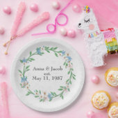 アニバーサリーフラワーリース ペーパープレート (パーティー)