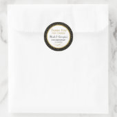 アニバーサリーブラック金ゴールドサンキューメッセージカード ラウンドシール (バッグ)