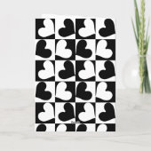 アニバーサリーブラック金ゴールドハート写真テンプレート カード (裏面)