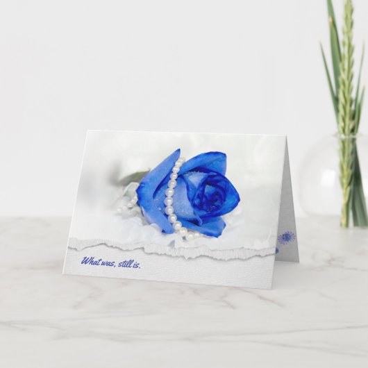 アニバーサリーブルーバラと真珠のホワイト カード (正面)