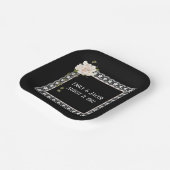 アニバーサリーホワイトレースオンブラック ペーパープレート (傾斜あり)