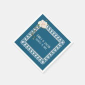 アニバーサリーホワイトレースオンブルー スタンダードカクテルナプキン (角)