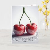 アニバーサリーマラスキーノさくらんぼオンレース カード (黄色い花)