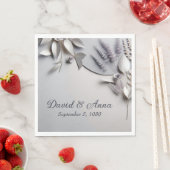 アニバーサリーメタル紙花オンシルバー スタンダードランチョンナプキン (インサイチュ)