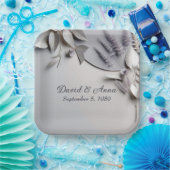 アニバーサリーメタル紙花オンシルバー ペーパープレート (パーティー)