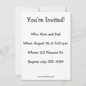 アニバーサリーユーモアパーティの招待状「スペクタクル」 招待状 (裏面)