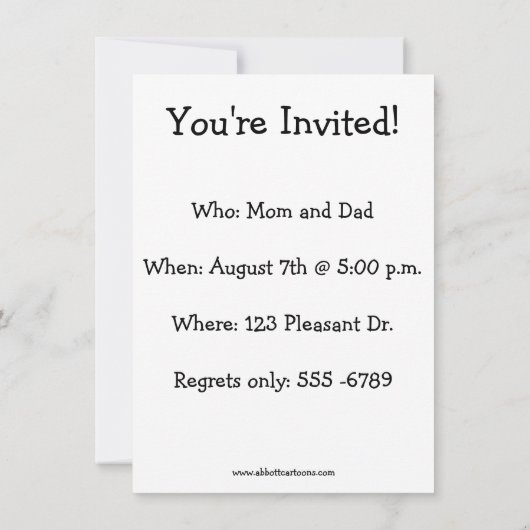 アニバーサリーユーモアパーティの招待状「スペクタクル」 招待状 (裏面)