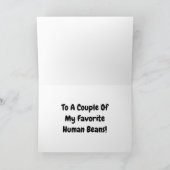 アニバーサリーユーモア – 人間お気に入りのの豆のカップル カード (内部)