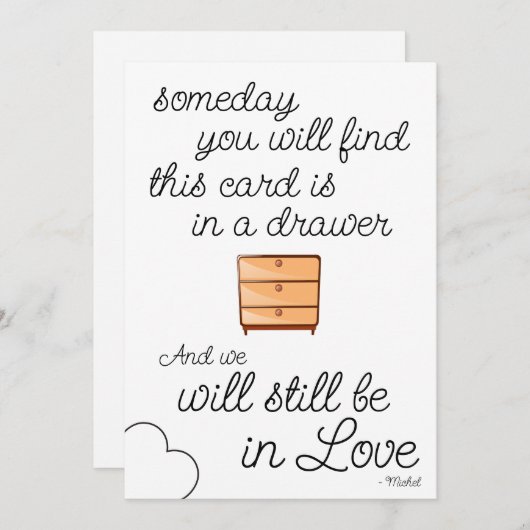 アニバーサリーラブカードのガールフレンド用ギフトカード 招待状 (正面/裏面)