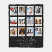 アニバーサリーラブストーリー12フォトフレームカスタム フリースブランケット (正面)