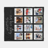 アニバーサリーラブストーリー12フォトフレームカスタム フリースブランケット (正面(横))