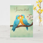 アニバーサリーラブバード カード (黄色い花)