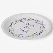 アニバーサリーラベンダーリースウィズバタフライ ペーパープレート (アングル)