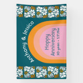 アニバーサリーレトロ花groovy 70sボホ 横断幕 (縦)