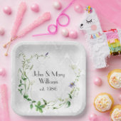 アニバーサリーワイルドフラワーリースオンダマスク ペーパープレート (パーティー)