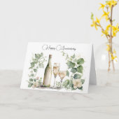 アニバーサリーワインとアイビー カード (黄色い花)