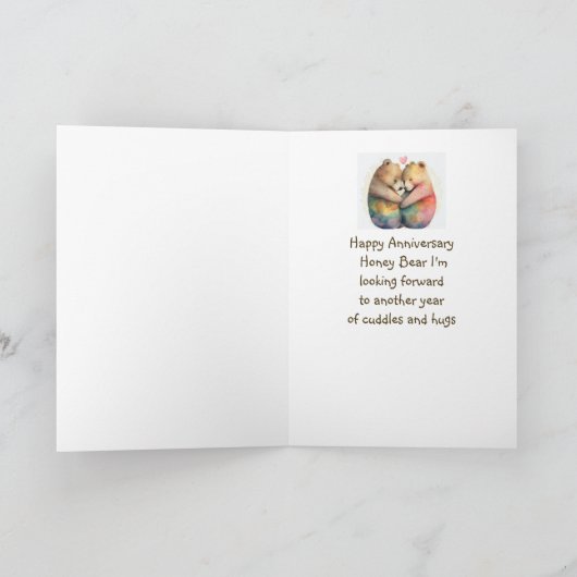 アニバーサリー夫ハニークマ動物 カード (内部)