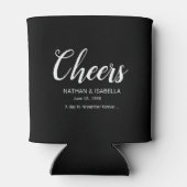 アニバーサリー無地のヴィンテージブラック応援結婚ズ 缶クーラー (裏面)