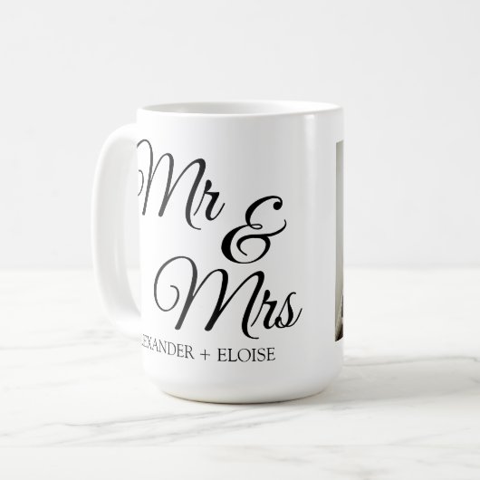 アニバーサリー結婚カップルのギフトコーヒーマグ コーヒーマグカップ (正面左)