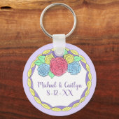 アニバーサリー結婚式の引き出物ケーキとバラキーチェーン キーホルダー (正面)