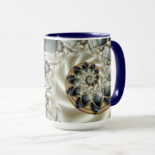 アニバーサリー美しい抽象芸術ファインアートフラクタル マグカップ (正面右)