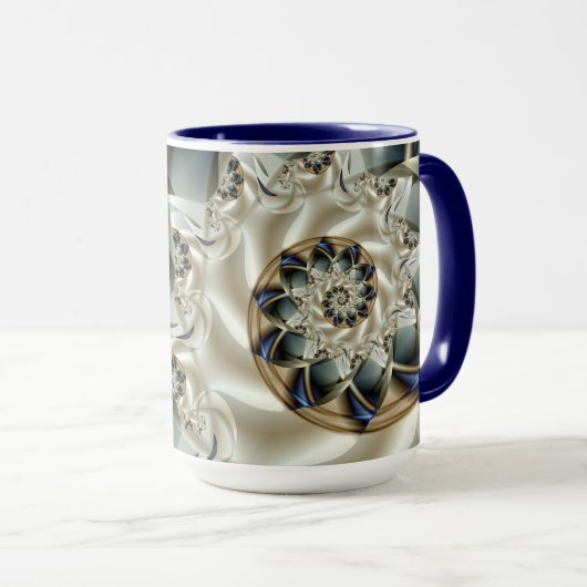 アニバーサリー美しい抽象芸術ファインアートフラクタル マグカップ (正面右)
