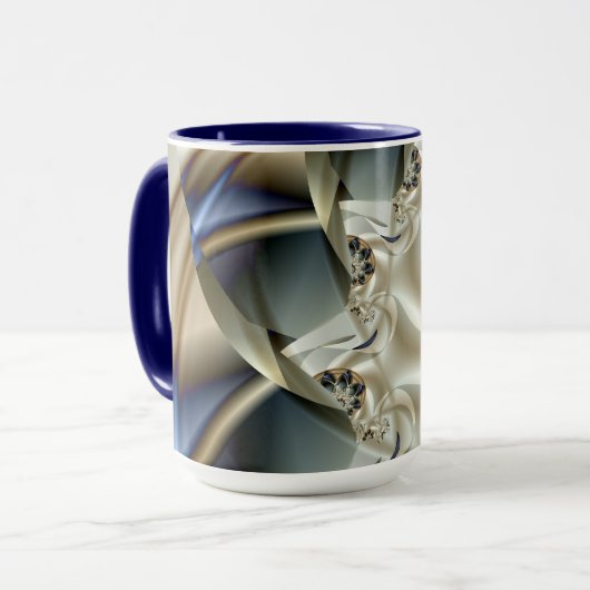 アニバーサリー美しい抽象芸術ファインアートフラクタル マグカップ (正面左)