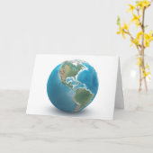 アニバーサリー赤いハートオンプラネットアース カード (黄色い花)