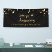 アニバーサリー金ゴールドあなたのテキストと色 横断幕 (トレードショー)